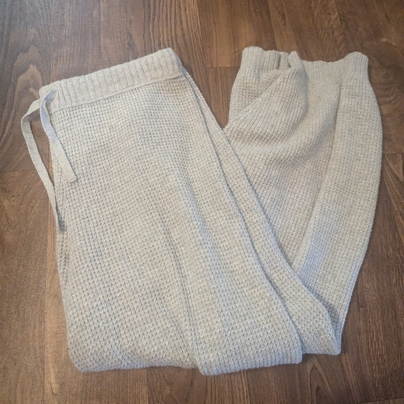 aerie Pants - Aerie Womens Pants Waffle Knit Joggers Sweatpants Gray Size Large Drawstring